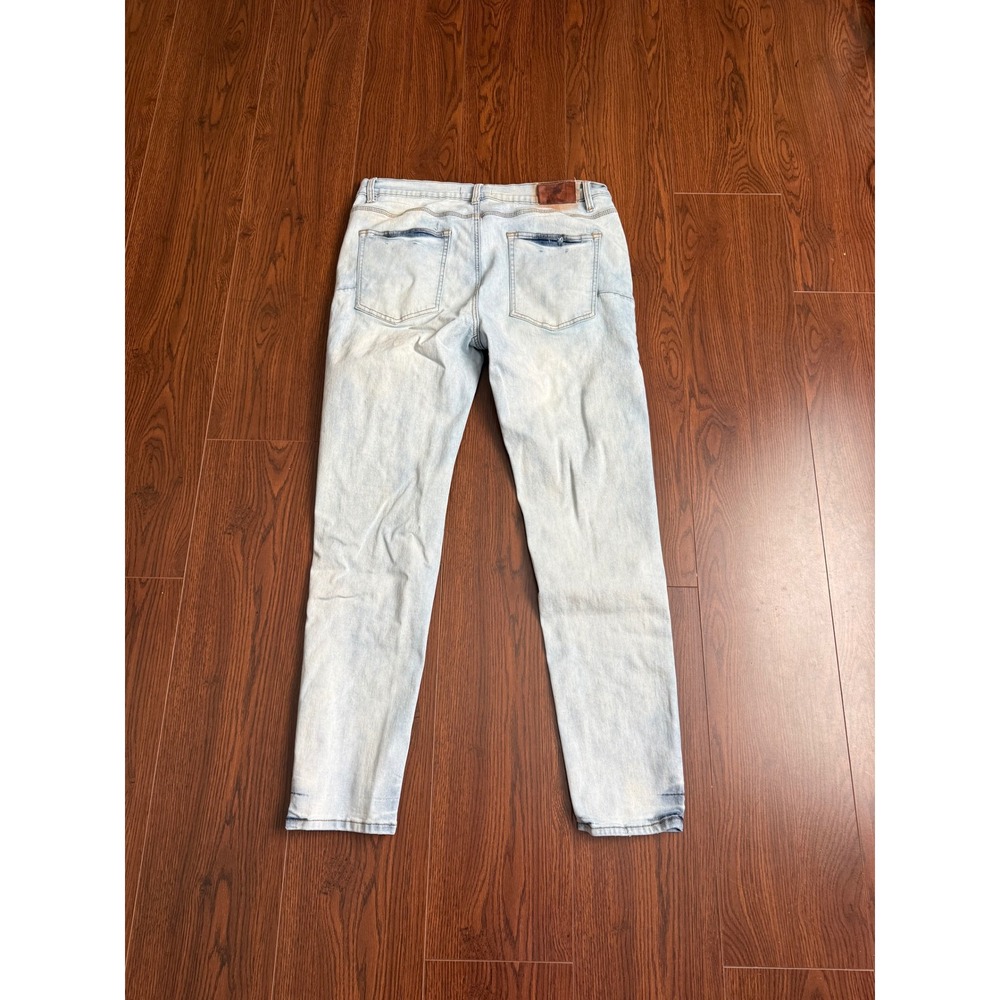 Purple Brand P001 Light Wash Logo Graphic Slim Fit Jeans Mens 38 Style‎ 202348 - Picture 2 of 8